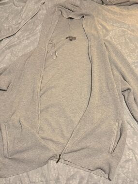 Evolution Light Gray Hooded Zip Cardigan Sweater - 2X